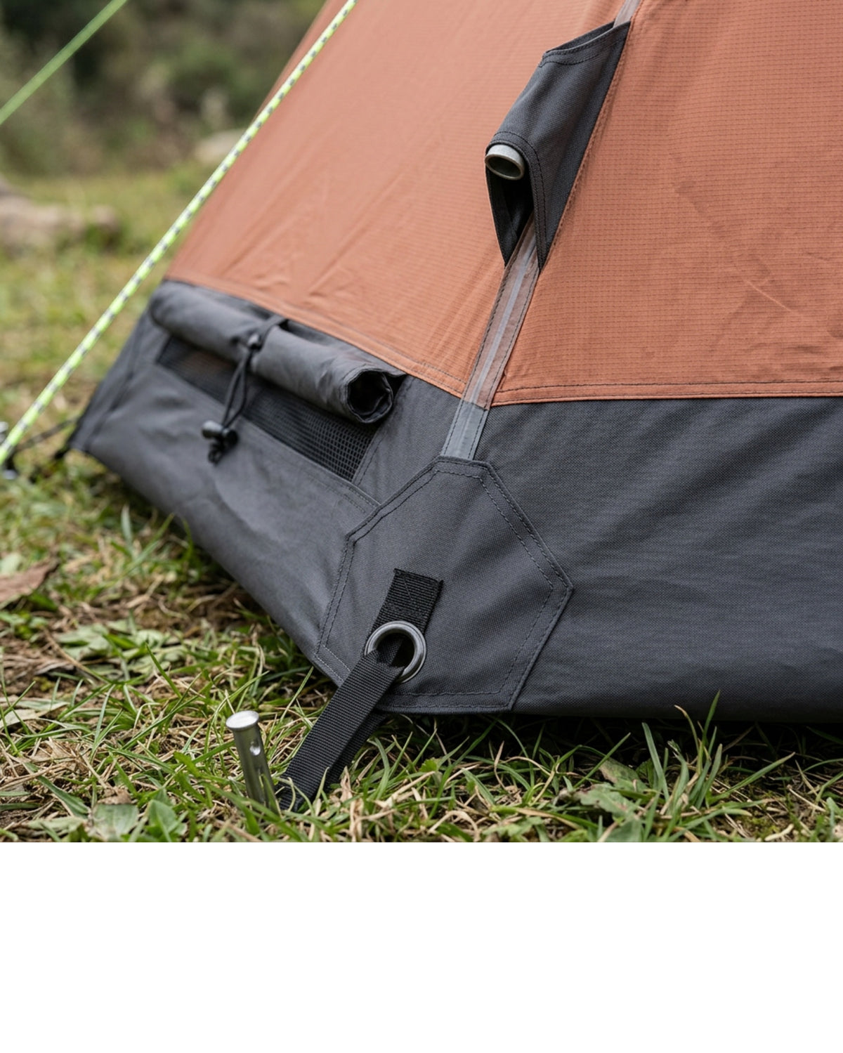 Raiw Three-Person Hexagonal Cone Tent 280 cm Clay and Charcoal - Detail view